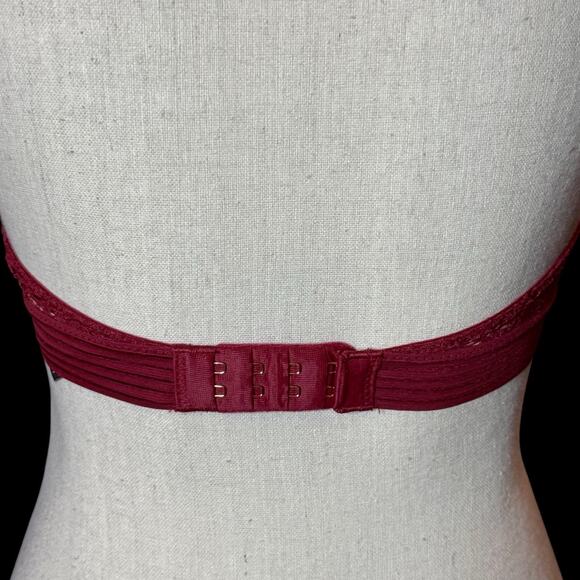 Victorias Secret Very Sexy Halter Keyhole Lace Bralette Burgundy Red Small - Picture 5 of 12
